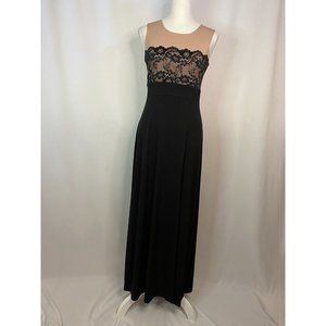 Enfocus Studio Women's Maxi Dress, Size 6, Formal, Black and Blush, Whimsigoth